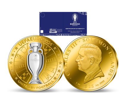 Weltweit nur 99 Exemplare - 1-Unzen-Feingold-Gedenkmünze zur UEFA EURO 2024™