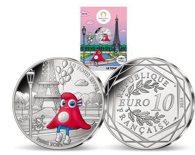 10 Euros argent  « Mascotte - Tour Eiffel »