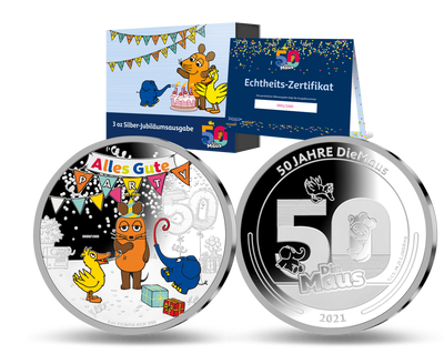 3-Unzen Silber-Jubiläumsausgabe „50 Jahre DieMaus“