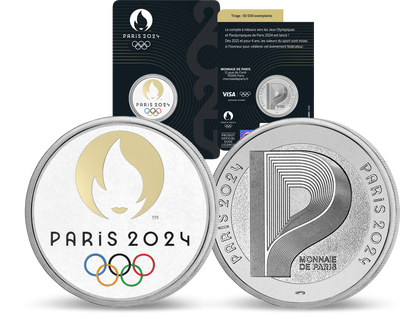 Offizielle Gedenkprägung „Emblem der Olympischen Spiele Paris 2024“