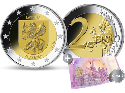Lettland 2016 2-Euro-Gedenkmünze 'Vidzeme'