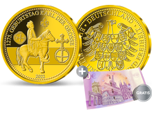 Die Gold-Jahresausgabe „1275. Geburtstag Karl der Große“ aus der Münze Berlin