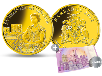 Die einzige Goldmünze zur ersten Weihnachtsansprache von Queen Elizabeth II.