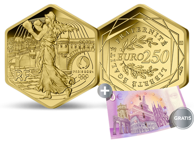 Frankreichs 250 Euro Hexagon Goldmünze 