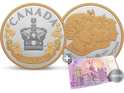Kanada 2022: 1 Dollar-Feinsilber-Gedenkmünze "Imperial State Crown"