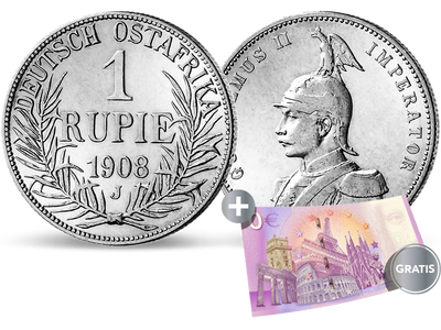 Die letzte Rupie Deutsch-Ostafrikas − Wilhelm II. 1 Rupie 1904-1914