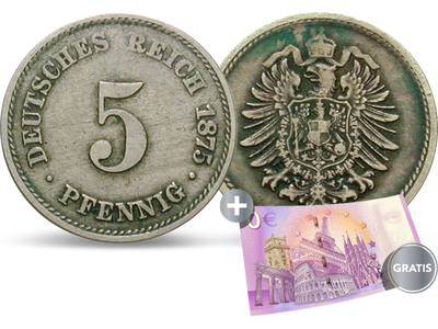 Deutsches Kaiserreich 5 Pfennig 1874-1889