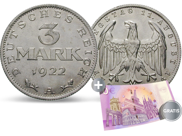 Die Weimarer 3-Mark-Münze auf den Verfassungstag