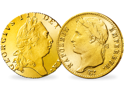 Das Gold der Schlacht bei Waterloo − 2er-Set Georg III., Napoleon I.