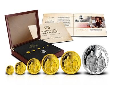 Premium Gedenkmünzen-Satz „170 Jahre Hill & Spencer“ in Gold und Silber!