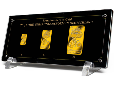 Premium-Goldbarren-Satz „Eichenpflanzerin“ aus Feingold in 2, 5 und 10 g!