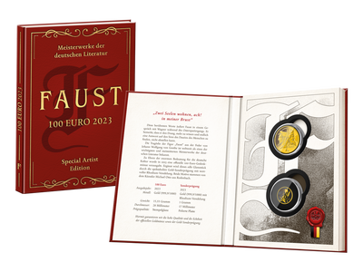Premium 2er-Set: Die 100-Euro-Goldmünze 2023 "Faust" als Special Artist Edition