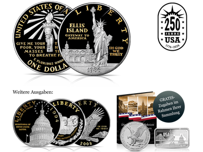 Die Jubiläums-Kollektion der US-Silver-Dollars mit Tricolor-Veredelung