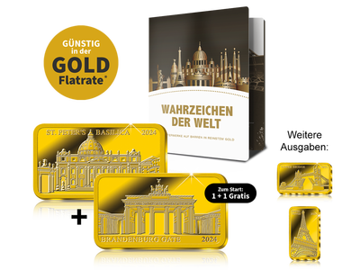 „Wahrzeichen der Welt“ – die Edition der 1/100-Unzen-Gold-Barrenmünzen!