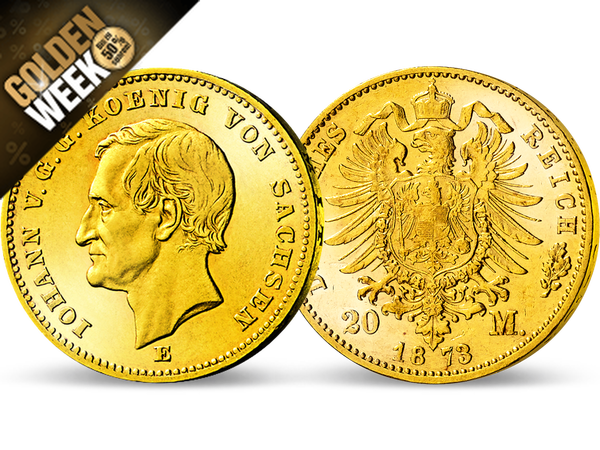 Das letzte 20-Mark-Goldstück von König Johann