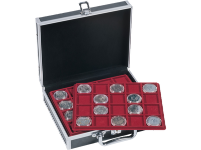 Mini-Münzen-Koffer Schwarz/Silber
