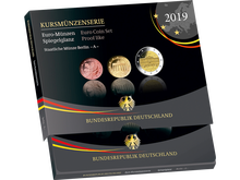 Der neue offizielle deutsche Kursmünzensatz in der offiziellen Präsentationsverpackung