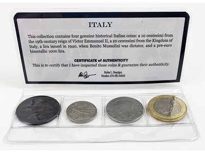 4 Münzen aus 4 Epochen - Italien