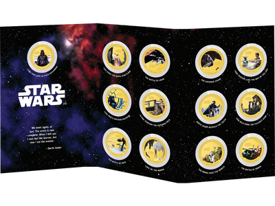 24-Karat vergoldetes Star Wars Komplettset - Disney 100 Sonderedition