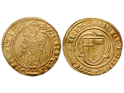 Ein Trierer Münzvereins-Goldgulden − Bistum Trier, Goldgulden 14.-16.Jh
