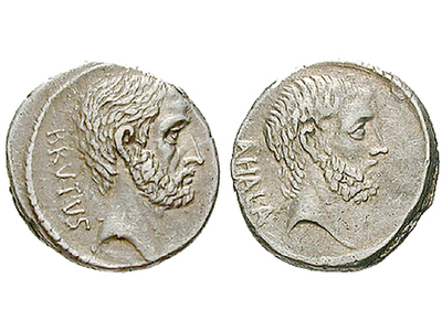 Brutus - der Mörder Caesars − Römische Republik, Denar 54 v.Chr.