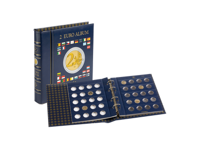VISTA album numismatique pour pièces de 2 euros (4 feuilles neutres) avec étui
