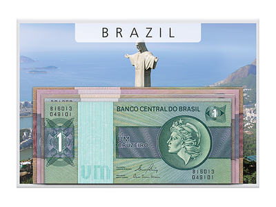 Brasilien: Seltener Komplettsatz 1, 5, 10, 50 und 100 Cruzeiros