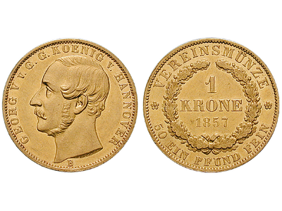 Gold des letzten Königs von Hannover − Georg V. Vereinskrone 1857-1866