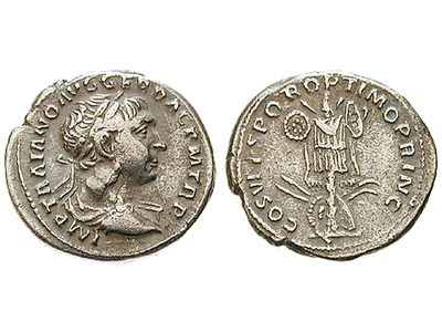 Trajan besiegt die Daker − Rom, Traianus Denar 98-117
