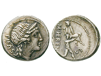 Rettung aus der Hölle des Ätna − Römische Republik, Denar 108 v.Chr.