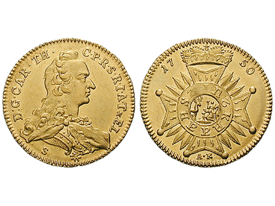 Der Orden Heiligen Hubertus in Gold − Jülich, Karl Theodor, Dukat 1750