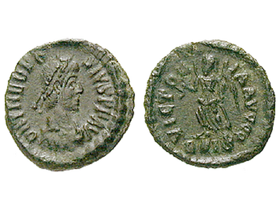 Der letzte Herrscher Gesamtroms − Rom, Theodosius I. Bronze 379-395