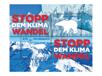 Österreichs Briefmarkenblock: „Stopp dem Klimawandel!“