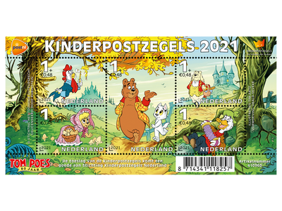 Briefmarkenblock aus den Niederlanden mit Comicfiguren