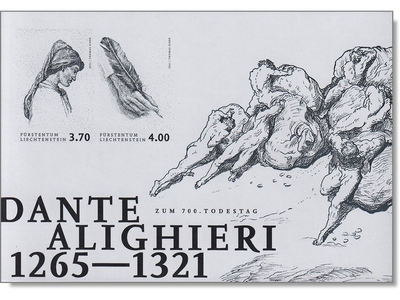 Exklusiver Schwarzdruck aus Liechtenstein zum 700. Todestag von Dante Alighieri
