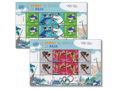 Postfrische Kleinbogen der UNO Genf erinnern an Olympia 2021
