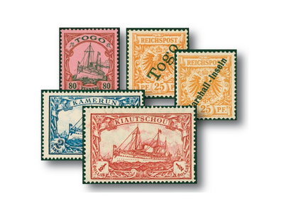 50 Briefmarken aus den deutschen Kolonien
