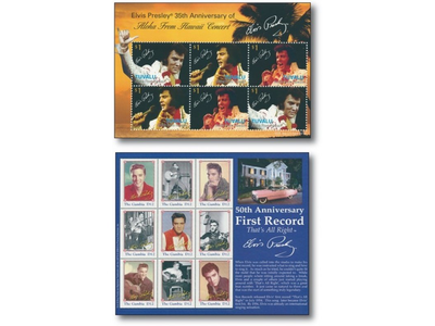 Elvis Presley auf 100 postfrischen Briefmarken-Blocks
