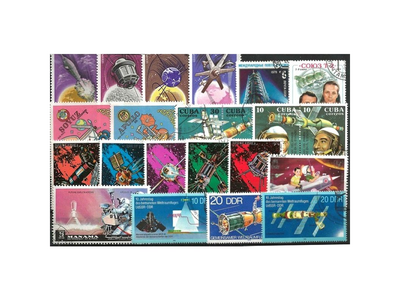 Raumfahrt und Raketen auf 500 verschiedenen Briefmarken