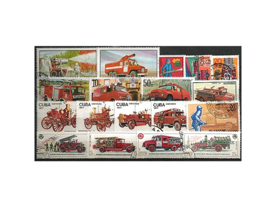 50 verschiedene Briefmarken zeigen Feuerwehren aus aller Welt