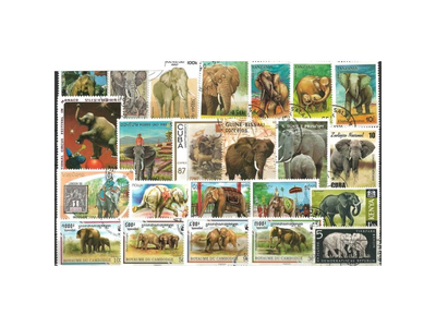 Tolle Elefantenmotive auf 100 verschiedenen Briefmarken