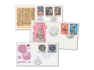 50 europäische Ersttagsbriefe aus den Jahren zwischen 1956 und 1976