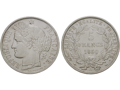 Frankreich, 5 Francs, 1849-1851, II. Republik