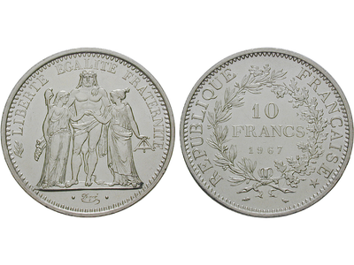 Frankreich, 10 Francs, 1965-1973, V. Republik