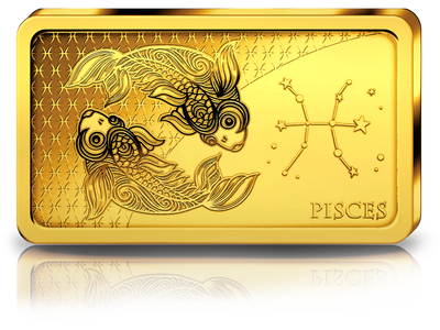 Sternzeichen-Gold-Barrenmünze: Fische