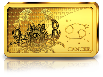 Sternzeichen-Gold-Barrenmünze: Krebs