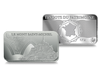 Lingot du patrimoine français en argent pur «Mont St Michel»