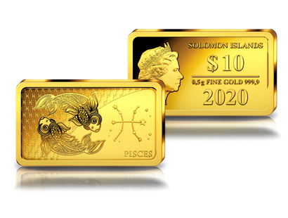 Monnaie-lingot en or pur «Signes du Zodiaque» : Poisson