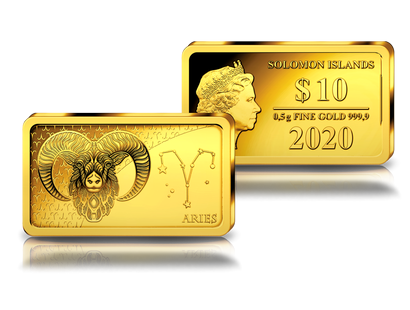 Monnaie-lingot en or pur «Signes du Zodiaque» : Bélier