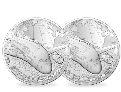 Silber- und Gold-Gedenkmünzen Frankreich 2017 'A380'